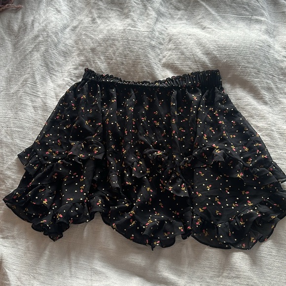 FOR LOVE & LEMONS Willow handkerchief Mini Skirt Black XL - Picture 3 of 7